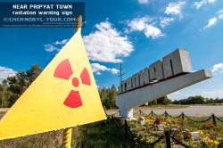 Radiation warning sign in Pripyat